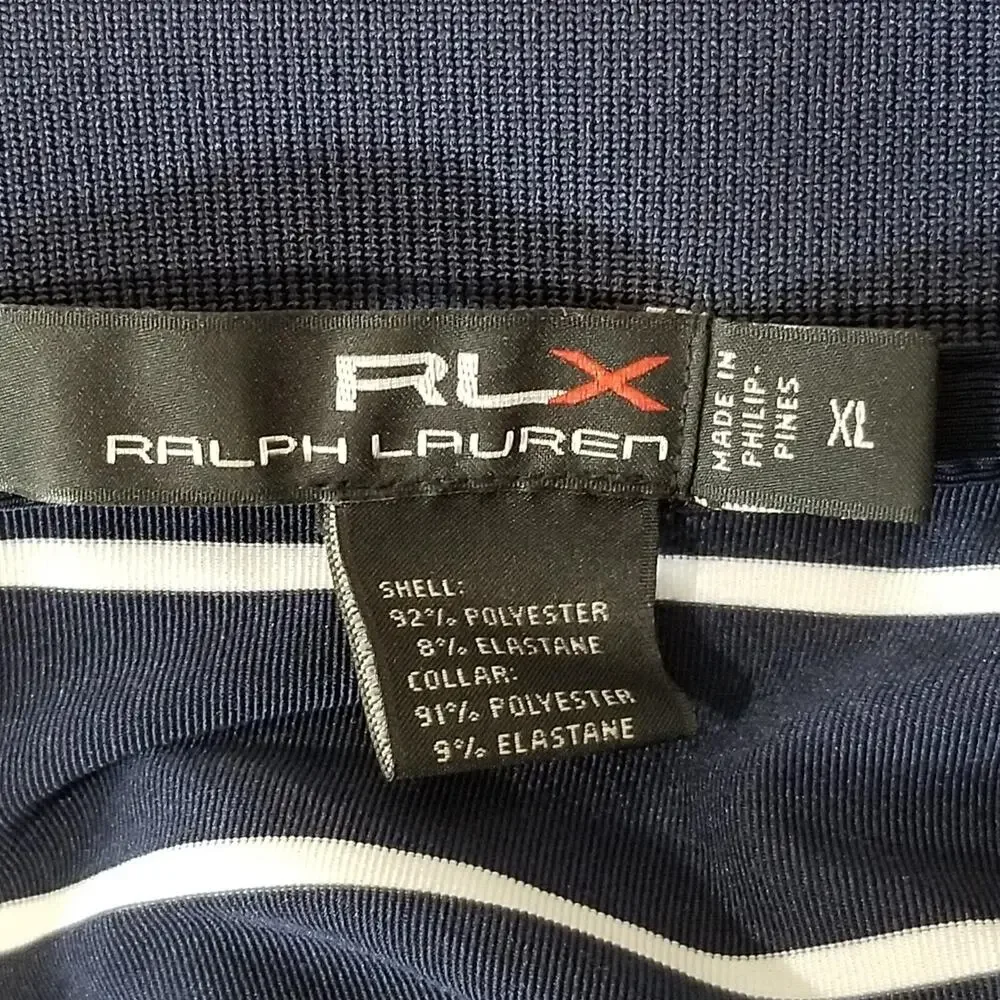 RLX Ralph Lauren Golf Polo Shirt‎ Mens XL Blue US Open Dri Fit Stretch